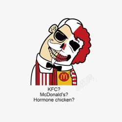 麦当劳小丑肯德基和麦当劳标志结合图标高清图片