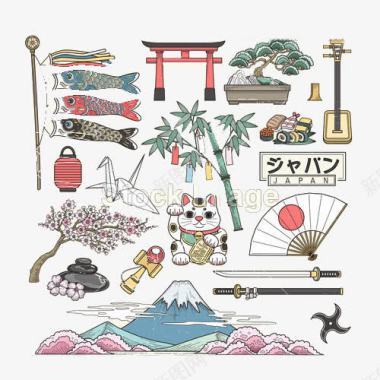 富士山png文化装饰图标图标