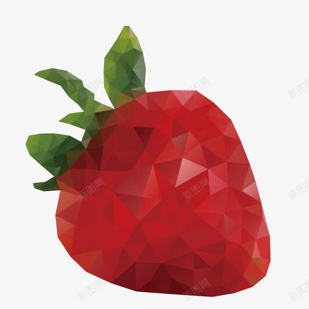 立体红色草莓png免抠素材_88icon https://88icon.com 几何装饰 分块水果 水粉静物 立体水果 红色 色块层叠 草莓