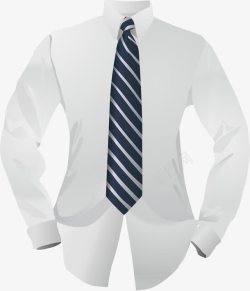 蓝色领带白色衬衣素材