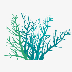 手绘藻类海草装饰案矢量图高清图片