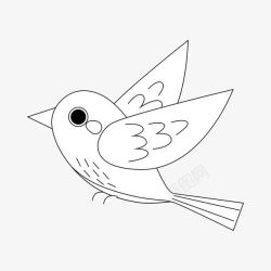 干笔画花纹空中的小鸟简笔画高清图片
