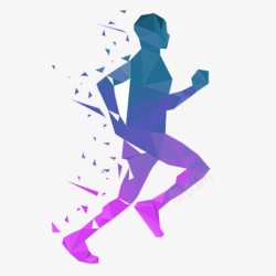 激情中的人紫色起跑跑步的人高清图片