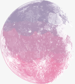 紫色梦幻水彩星球素材