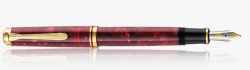 高档钢笔横放的红色花纹钢笔高清图片