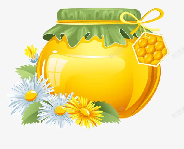 蜂蜜罐子png免抠素材_88icon https://88icon.com 丝带 叶子 叶脉 果酱 标签 水果 玻璃瓶 精美 绿叶 罐头 花朵 花瓣 蜜糖罐