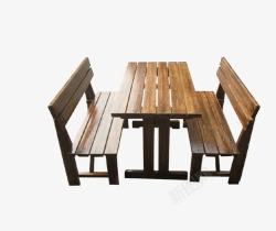 碳化防腐木桌椅套件阳台庭院实木桌椅组合高清图片