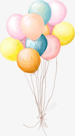 气球小摊手绘彩色气球高清图片