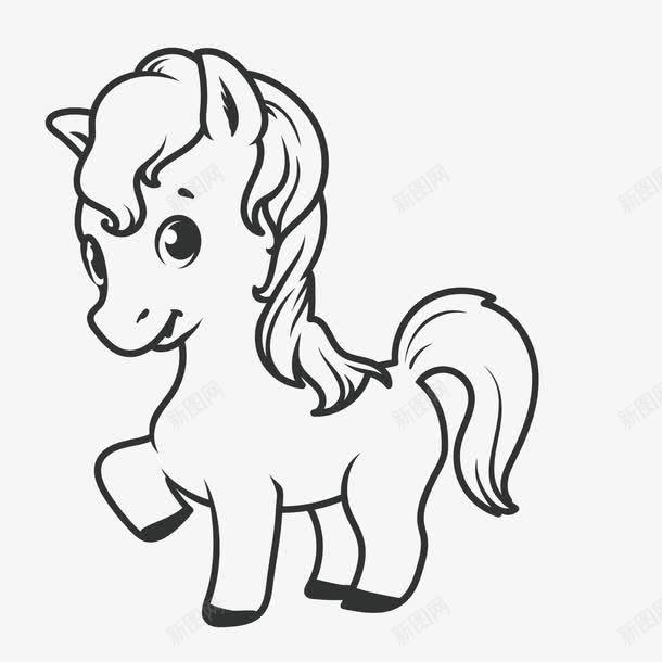 手绘赤色线描可爱小马png免抠素材_88icon https://88icon.com 儿童画 免抠png 动漫 动物卡片 动物填色 动画 卖萌小马 卡通动物 卡通小羊 可爱小马 填色练习 属相 线描小马