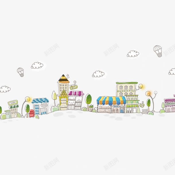 卡通房子png免抠素材_88icon https://88icon.com 云朵 卡通 建筑 房子 手绘 旅游季 气球 海边城市 繁华城市 绿灯