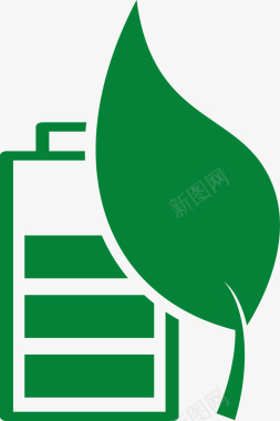 绿色电池节能电池叶子图标图标
