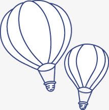 卡通热气球蓝色效果图素材