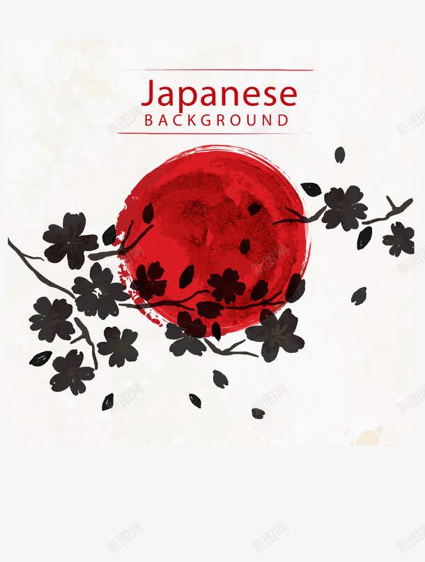 日本海报png免抠素材_88icon https://88icon.com japanese 日式排版 日本 樱花 水彩 海报 红色 背景