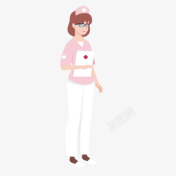 卡通小护士粉色可爱小护士矢量图高清图片