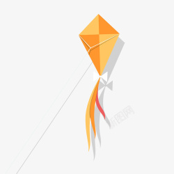 橙色风筝手绘插画素材