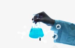 蓝色溶液化学实验高清图片
