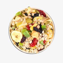 盘装混合果干产品实物早餐食品水果燕麦片高清图片
