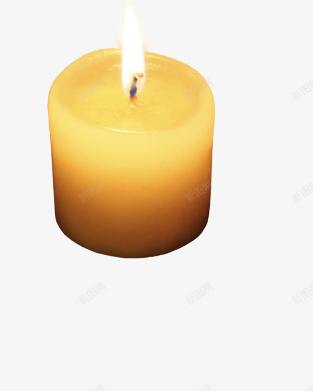 黄色点燃的蜡烛装饰png免抠素材_88icon https://88icon.com 点燃 蜡烛 装饰 黄色