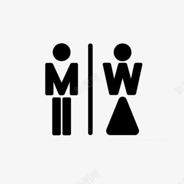 简约风纯色简约男女厕所标识图标图标