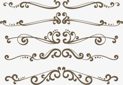 欧式复古风壁钟复古欧式花藤分割线高清图片