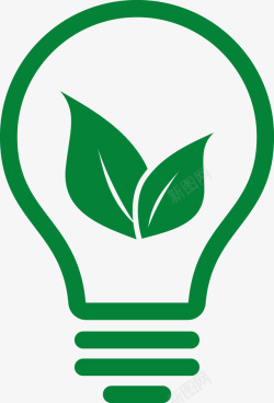 低碳节能灯泡创意绿色灯泡图图标高清图片