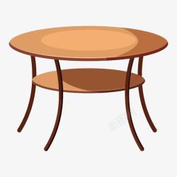 高脚桌小餐桌双层卡通手绘木桌高清图片