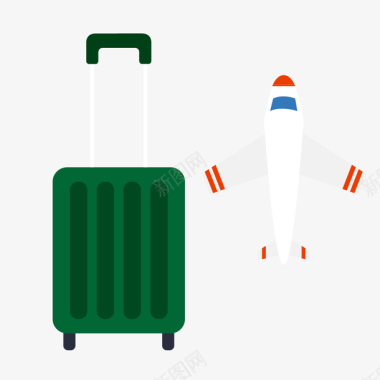 旅行社旅行旅行箱飞机图标素矢量图图标