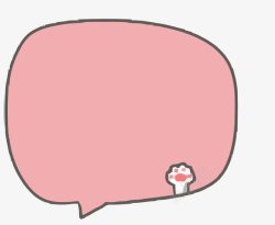 粉色猫咪猫爪对话框高清图片