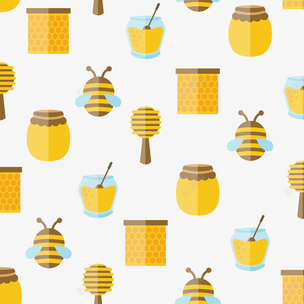 扁平化有机蜂蜜宣传单矢量图ai免抠素材_88icon https://88icon.com 宣传单背景 海报背景 蜂蜜 蜂蜜宣传单 蜜蜂 食物 矢量图