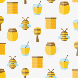 扁平化蜂蜜瓶子扁平化有机蜂蜜宣传单矢量图高清图片