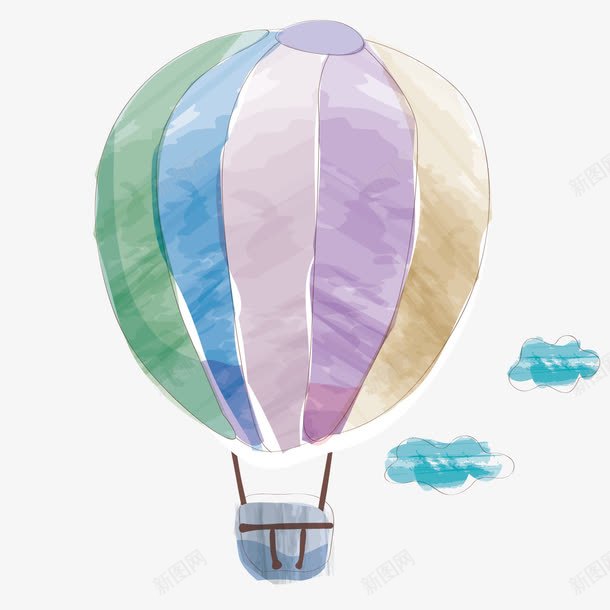 手绘升起来的热气球png免抠素材_88icon https://88icon.com 卡通 手绘 热气球 起飞