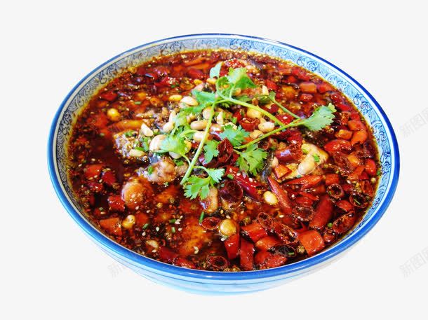 一碗辣香四溢的川味水煮鱼片png免抠素材_88icon https://88icon.com 地方美食 川菜 特色菜 美食 花椒 花生米 辣椒 食物素材 餐饮 香菜