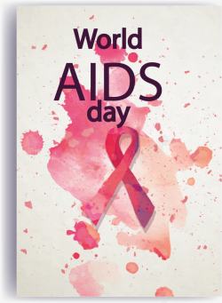 艾滋标志世界艾滋病日的海报水彩splahes高清图片