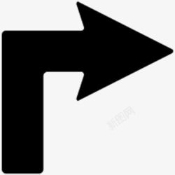 马路指示牌右转方形箭头图标高清图片