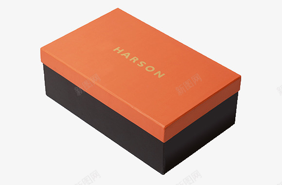 HARSON鞋盒子png免抠素材_88icon https://88icon.com 时尚 橙色 鞋盒子 黑色
