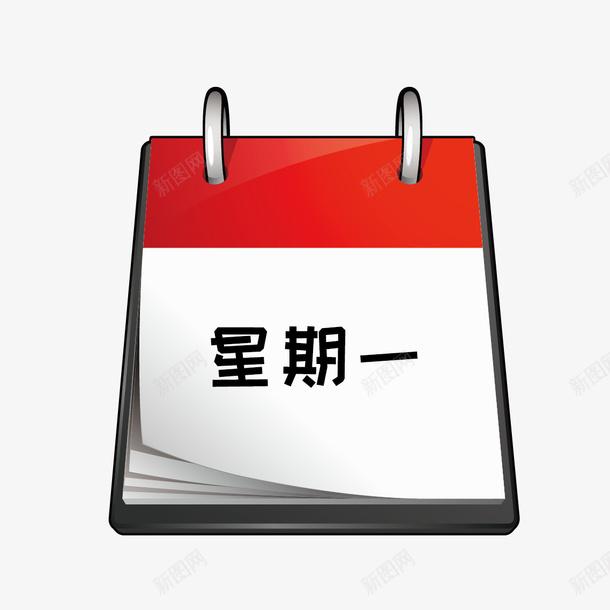 红色台历png免抠素材_88icon https://88icon.com 台历 日历 星期一 红色