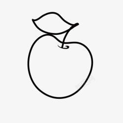 白水线条苹果高清图片