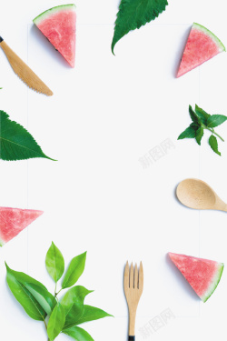 西瓜图案清凉夏日水果装饰图案高清图片