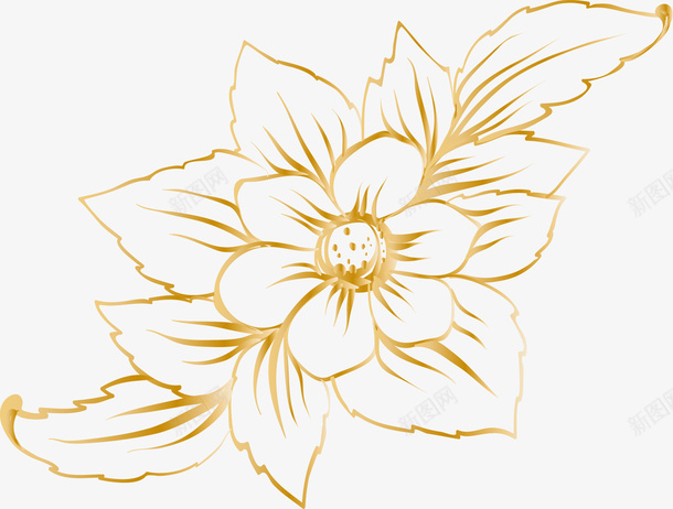 盛开的花朵图png免抠素材_88icon https://88icon.com 创意花朵 矢量花 花 花纹 质感花 金属 金属花 金属花朵 金属质感花 金色 金色的花 金色花