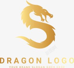 龙的LOGO时尚金色的龙logo矢量图图标高清图片
