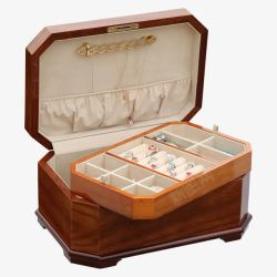 珠宝收纳箱实木欧式钢琴漆首饰盒高清图片