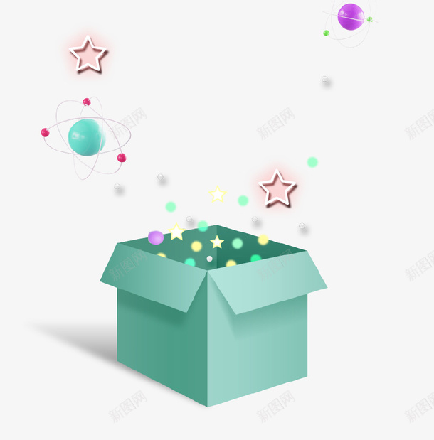 创意随机礼物盒立体插画png免抠素材_88icon https://88icon.com 创意设计 星星 盒子 礼物 立体插画 随机 魔法