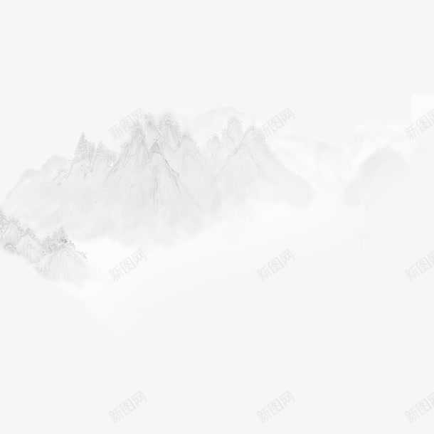 水墨山水png免抠素材_88icon https://88icon.com 手绘 水墨画山水 素描