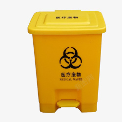 黄色医疗废物桶素材