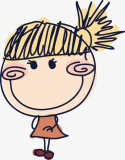 手绘可爱卡通小人素材