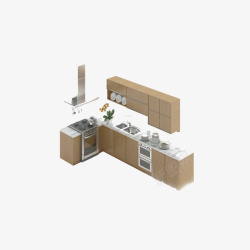 3D开放式厨房3D厨房高清图片