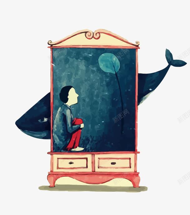 衣柜png免抠素材_88icon https://88icon.com 卡通 少年 手绘 水彩 衣柜 衣柜矢量 鲸鱼