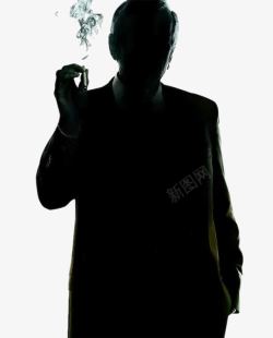 棕色茶叶剪影png素材抽烟的男人剪影高清图片