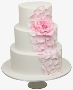 淡粉色花瓣点缀型蛋糕素材