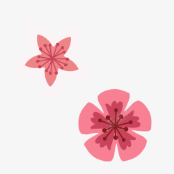 浪漫粉红色花朵春季樱花桃花矢量图素材